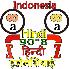 90°8 インドネシア .ヒンディー語